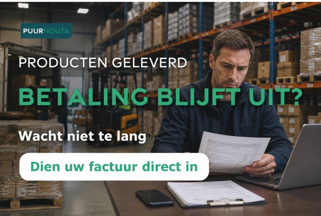 Levering Uitgevoerd. Betaling bluit uit. PUURNouta incasso